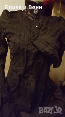 готик романтик вампир Дракула риза с висока дантелена яка H&M, снимка 1