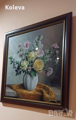 Гоблен Букет цветя по картина на Питер Вагеманс, снимка 5 - Гоблени - 32144869