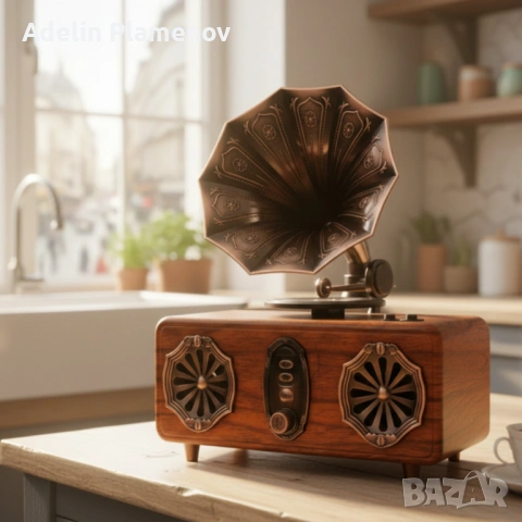 Bluetooth радио колонка AS36, 2x5W, 1800mAh – ретро и мощна, снимка 2 - Bluetooth тонколони - 53484441