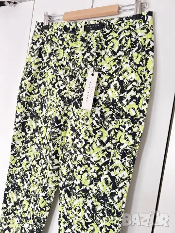 Разпродажба на дамски панталони, панталон цвят лайм/черно/бяло, памук, пролетни/летни стилни, снимка 4 - Панталони - 50220706