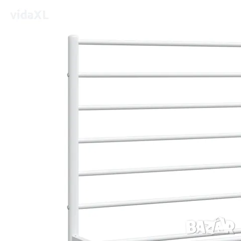 vidaXL Метална рамка за легло с горна табла, бяла, 120x190 см, снимка 9 - Спални и легла - 56147201
