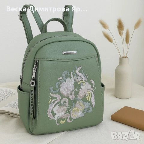 Елегантна и стилна дамска раница с флорална бродерия, снимка 6 - Чанти - 50659984