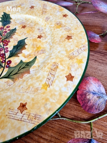 Коледно керамично плато, снимка 3 - Декорация за дома - 52757729