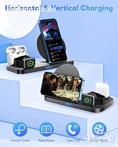 Ново 3в1 безжично зарядно устройство/10W док станция за бързо зареждане , снимка 8 - Друга електроника - 41576003