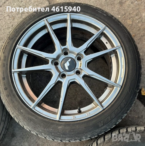 4бр джанти JR21 (japan racing)Hyper Gray за опел opel saab сааб 5х110 J7 ET35 + 4бр летни гуми, снимка 3 - Гуми и джанти - 52832379