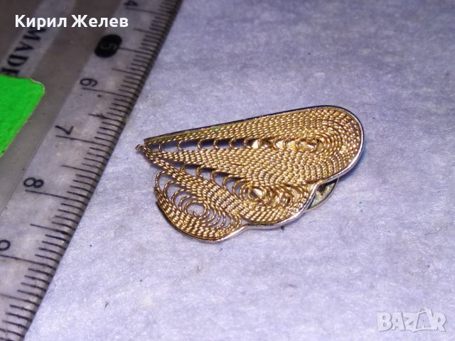ПОЗЛАТЕНА ФИЛИГРАННА РЕТРО АРТ РЯДКА БРОШКА / ЗНАЧКА от БРАГОРОДНА НЕРЪЖДАЕМА СТОМАНА 37044, снимка 5 - Колекции - 41649160