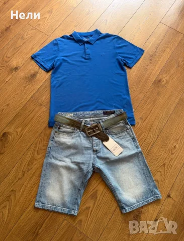 Jack & Jones Мъжки нови къси дънки и тениска, снимка 7 - Къси панталони - 55709566