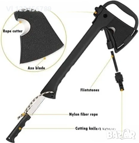 Туристическа мултифункционална брадва 5 в 1 , снимка 3 - Ножове - 53713472