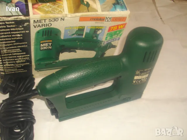 НОВ НЕМСКИ ОРИГИНАЛЕН ЕЛЕКТРИЧЕСКИ ТАКЕР КОМБИНИРАН СКОБИ ПИРОНИ ДО 16мм MEISTER MET 530N VARIO , снимка 9 - Други инструменти - 49325799