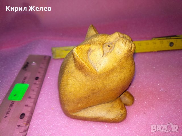 СИМПАТИЧНО МАЛКО СЛАДКО КОТЕНЦЕ ДЕКОРАТИВНА ДЪРВЕНА ФИГУРКА Стара РЪЧНА АРТ ИЗРАБОТКА 42883, снимка 12 - Статуетки - 44314427