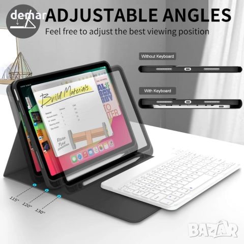 GKABXY Кейс с клавиатура за iPad Air 11 инча (2025 M3/2024 M2), iPad Air 5th/4th (10,9" 2022/2020), снимка 5 - Таблети - 52106707