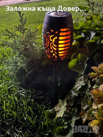 Соларна LED лампа факла градинска  с ефект на пламък Solar Light fire, снимка 7 - Соларни лампи - 51405498