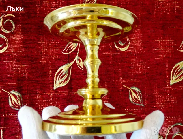 Позлатен свещник PartyLite,24k Gold. , снимка 2 - Антикварни и старинни предмети - 56348721