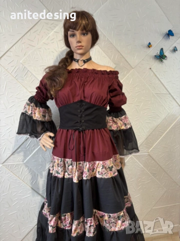 Рокля за ромски танци на ластици с корсет, снимка 7 - Рокли - 53596175