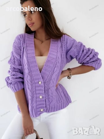 Нова ежедневна къса дамска жилетка (пуловер) с V-образно деколте и копчета, 3цвята , снимка 12 - Жилетки - 39893909