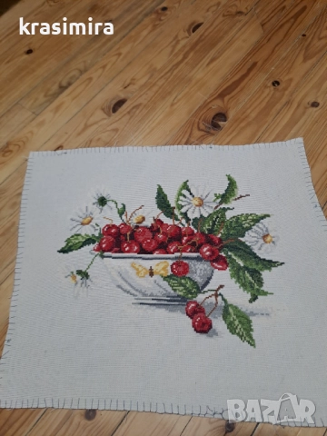 Гоблен "Натюрморт с череши ", снимка 2 - Гоблени - 52440891