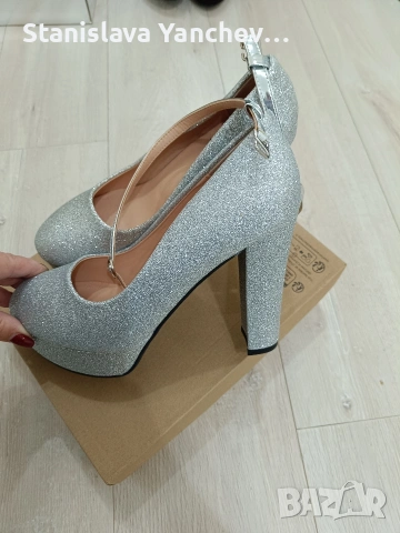 Дамски официални обувки на висок ток и платформа , снимка 5 - Дамски обувки на ток - 53579132