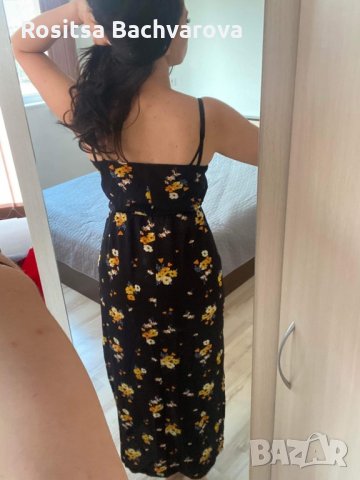 Дълга черна рокля H&M, S и М размер, снимка 6 - Рокли - 28823757