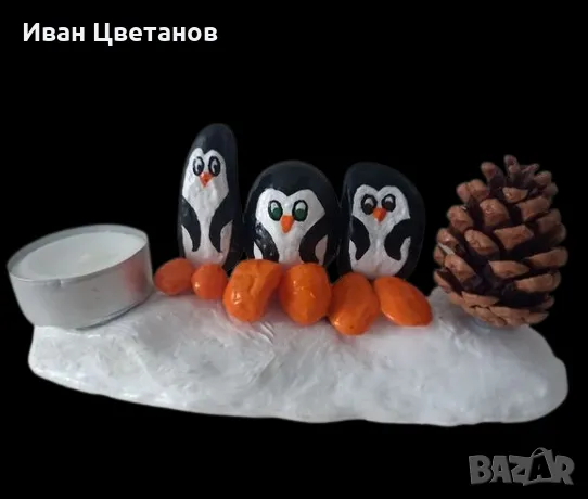 ръчно изработени коледни свещници, снимка 6 - Декорация за дома - 47640684