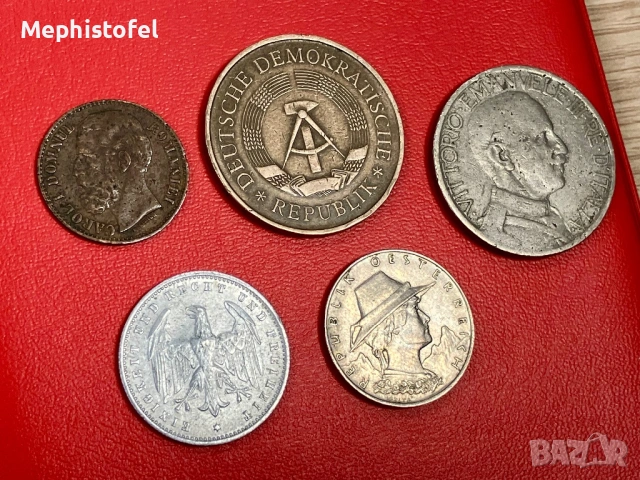 Лот от 5 бр. стари монети 1880-1969 г - Кралство Румъния, Кралство Италия и др. - стари монети, снимка 2 - Нумизматика и бонистика - 53780686