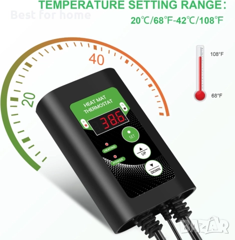 Комплект нагревателна подложка и термостат RIOGOO за разсад, за оранжерии, за терариум, снимка 2 - Други стоки за дома - 52184444