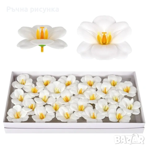 Декоративни рози, карамфили,орхидея и други цветя  от пластичен сапун, снимка 2 - Декорация за дома - 49888646