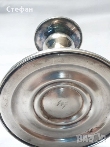 Масивен посребрен свещник, снимка 5 - Антикварни и старинни предмети - 51557305