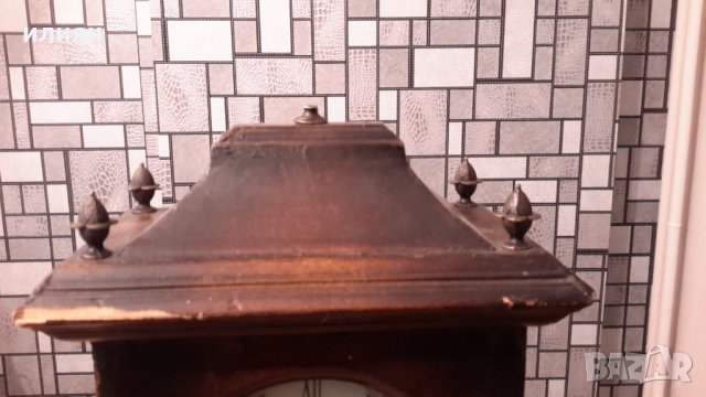 Дървен часовник на батерии височина 40см ширина 20,5см дебелина 11,5см има забележки , снимка 3 - Стенни часовници - 35814420