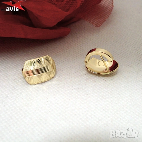 Обеци с 14К златно покритие 2141883, снимка 3 - Обеци - 53843890