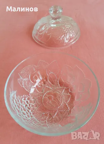 Стъклена фруктиера с капаче, снимка 5 - Аксесоари за кухня - 49315171