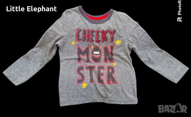 Блузка с дълъг ръкав за момченце на 4-5 год"Cheeky monster",Англия/нова
