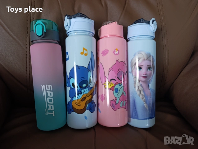 Шише за вода Лило и Стич Lilo and Stitch Бутилка за вода Стич, Бутилка Frozen Замръзналото кралство , снимка 2 - Ученически пособия, канцеларски материали - 51328257