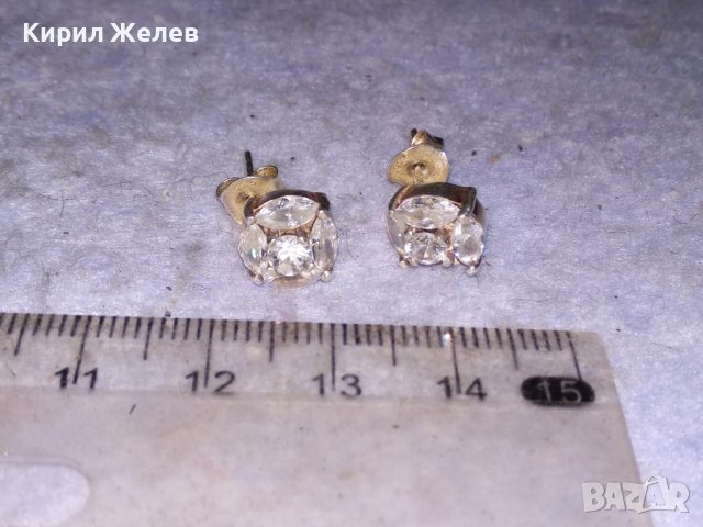 НЕЖНИ КЛАСИЧЕСКИ СКЪПОЦЕННИ СРЕБЪРНИ ОБЕЦИ СРЕБРО 925 с ЮВЕЛИРНО ФАСЕТИРАНИ КАМЪНИ БЯЛ ТОПАЗ 38530, снимка 3 - Обеци - 41451024