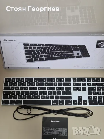 Алуминиева Bluetooth клавиатура B.Friend K2, снимка 2 - Клавиатури и мишки - 55775636