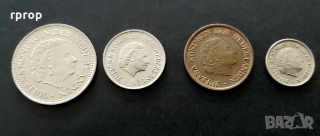 Монети. Холандия. Холандски 1, 10  , 25 цента и 1 гулдена., снимка 4 - Нумизматика и бонистика - 35183451