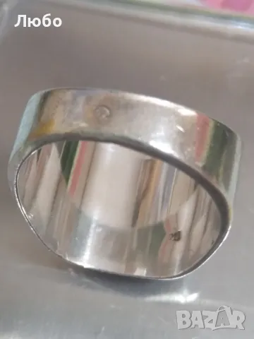 сребърен пръстен, снимка 3 - Колиета, медальони, синджири - 47480452