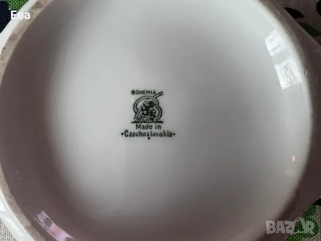 Порцеланова захарница "Бохемия" - Чехословакия, рядък модел, снимка 3 - Други ценни предмети - 49690405