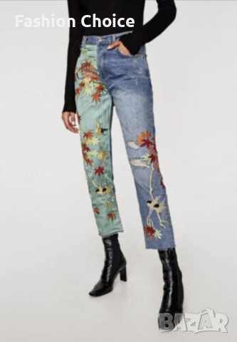 Нови дънки Zara с бродерия , снимка 9 - Дънки - 41949964