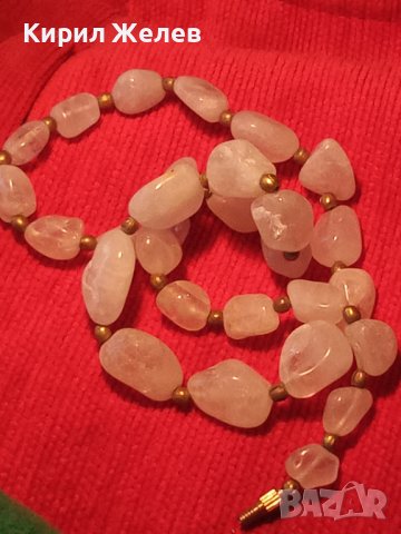 СТАРО СКЪПОЦЕННО КОЛИЕ НАТУРАЛЕН МЛЕЧЕН КВАРЦ с БРОНЗОВА ЗАКОПЧАЛКА на ВИНТ 34673, снимка 12 - Антикварни и старинни предмети - 39193212