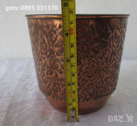 Масивен Поднос-пано месинг и 2 броя медни съдове, съд, метал, мед, чаша, купа, метални , снимка 9 - Други - 40212906