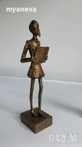 Дон Кихот (18 см) и неговия верен оръженосец Санчо Панса (12 см), дърворезби , ръчно изработени. , снимка 2 - Статуетки - 53565842