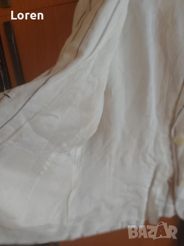 Подарявам!Бяло сако на кафеви раета, снимка 5 - Сака - 52074619