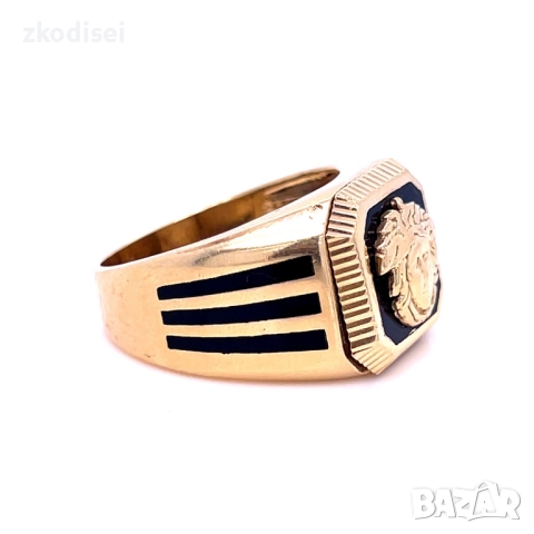 Златен мъжки пръстен 13,26гр. размер:66 14кр. проба:585 модел:26794-1, снимка 3 - Пръстени - 51484309