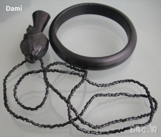 Колие и гривна африканско черно дърво Grenadilla, снимка 6 - Бижутерийни комплекти - 52869699