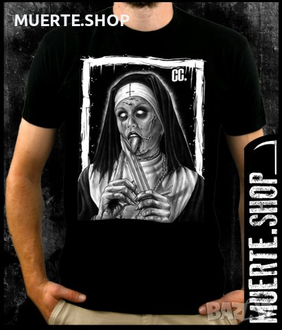 Черна тениска с щампа HAUNTED CLOISTRESS