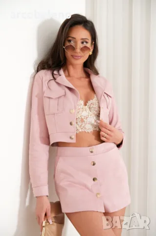 Дамски елегантен комплект BLISS с яке и пола/къси панталони, 2цвята , снимка 4 - Комплекти - 49784930