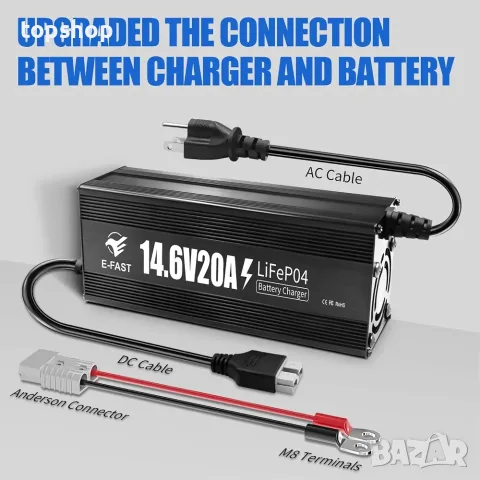 Чисто ново смарт зарядно устройство E-FAST 12V 20A за LiFePO4 литиеви акумулатори  , снимка 7 - Аксесоари и консумативи - 55753860