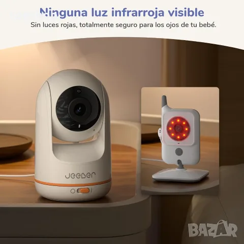 Чисто нов бебефон с 2 броя 2K камери и 5" монитор Jeeber VB805Pro – WiFi / Мобилно приложение , снимка 5 - Бебефони - 56226104