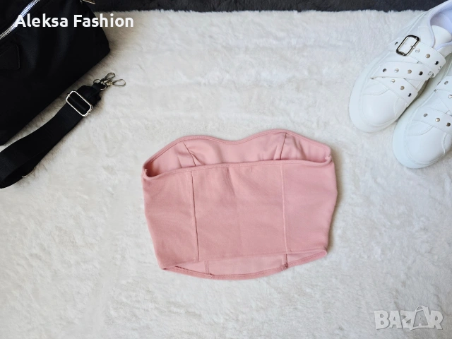 H&M къс розов кроп топ бюстие , снимка 2 - Корсети, бюстиета, топове - 47560502