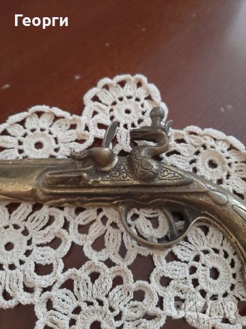 Бронз пистолет старинен, снимка 2 - Декорация за дома - 39064837